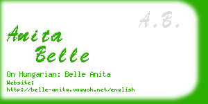 anita belle business card